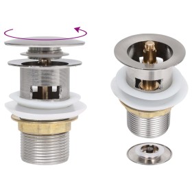 Push-Drain-Überlauffunktion silber 6,4x6,4x9,1cm von vidaXL, Wasserhähne - Ref: Foro24-149059, Preis: 13,14 €, Rabatt: %