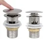 Push drain overflow function silver 6.4x6.4x9.1cm by vidaXL, Faucets - Ref: Foro24-149059, Price: 12,48 €, Discount: %
