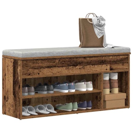 Banco zapatero madera ingeniería madera vieja 102x30,5x45 cm von , Schuhregale und Schuhorganisatoren - Ref: Foro24-859143, P...