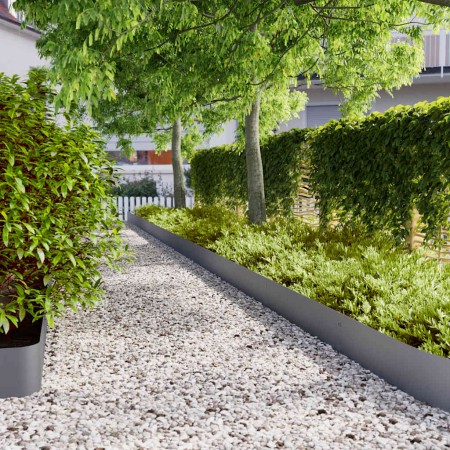 Bordes césped 10 uds antracita 20x103 cm acero laminado frío von , Garteneinfassung und Einfassung - Ref: Foro24-860156, Prei...