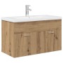 Mueble para lavabo con lavabo integrado y grifo roble artesanal von , Badezimmermöbel - Ref: Foro24-3328908, Preis: 239,56 €,...