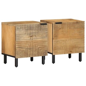 Mesitas de noche 2 uds madera maciza de mango marrón 40x33x46cm von , Nachttische - Ref: Foro24-4017717, Preis: 111,21 €, Rab...