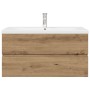 Mueble para lavabo con lavabo integrado y grifo roble artesanal by , bathroom vanities - Ref: Foro24-3328936, Price: 334,31 €...