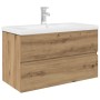 Mueble para lavabo con lavabo integrado y grifo roble artesanal von , Badezimmerwaschtische - Ref: Foro24-3328934, Preis: 262...