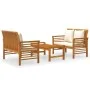 3-piece garden furniture set with acacia wood cushions by vidaXL, Garden sets - Ref: Foro24-3058095, Price: 441,19 €, Discoun...