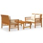 Set von Gartenmöbeln 3 Stück mit Kissen Akazienholz von vidaXL, Gartensets - Ref: Foro24-3058095, Preis: 455,83 €, Rabatt: %