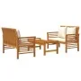 3-piece garden furniture set with acacia wood cushions by vidaXL, Garden sets - Ref: Foro24-3058095, Price: 441,19 €, Discoun...