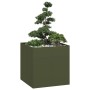 Jardinera acero verde oliva 80x80x80 cm von , Töpfe und Pflanzgefäße - Ref: Foro24-860783, Preis: 130,63 €, Rabatt: %