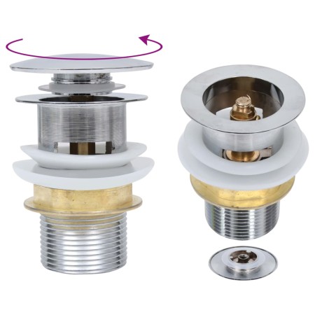 Push drain without overflow function silver 6.4x6.4x9.1 cm by vidaXL, Faucets - Ref: Foro24-149064, Price: 15,03 €, Discount: %