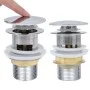 Push drain without overflow function silver 6.4x6.4x9.1 cm by vidaXL, Faucets - Ref: Foro24-149064, Price: 14,73 €, Discount: %