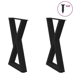 Patas para mesa de comedor 2 uds acero negro 50x(72-73,3) cm von , Tischbeine - Ref: Foro24-4012716, Preis: 108,15 €, Rabatt: %