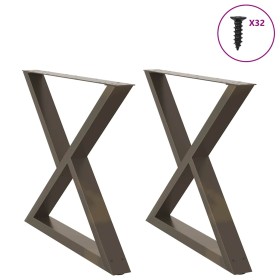 Patas para mesa de comedor 2 uds acero natural 90x(72-73,3) cm von , Tischbeine - Ref: Foro24-4012735, Preis: 132,39 €, Rabat...