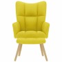 Sillón de relax con taburete tela amarillo clara by , Armchairs - Ref: Foro24-4016787, Price: 127,56 €, Discount: %