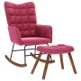 Mecedora con taburete de terciopelo rojo vino by , Rocking chairs - Ref: Foro24-4016848, Price: 142,45 €, Discount: %