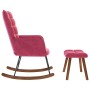 Mecedora con taburete de terciopelo rojo vino by , Rocking chairs - Ref: Foro24-4016848, Price: 142,45 €, Discount: %
