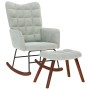 Mecedora con taburete de terciopelo gris claro by , Rocking chairs - Ref: Foro24-4016843, Price: 141,29 €, Discount: %