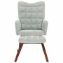 Mecedora con taburete de terciopelo gris claro by , Rocking chairs - Ref: Foro24-4016843, Price: 141,29 €, Discount: %