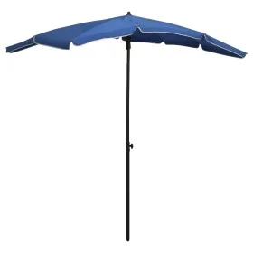 Garden umbrella with azure blue pole 200x130 cm by vidaXL, Umbrellas - Ref: Foro24-315558, Price: 40,18 €, Discount: %