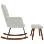 Mecedora con taburete de terciopelo gris claro by , Rocking chairs - Ref: Foro24-4016843, Price: 141,29 €, Discount: %