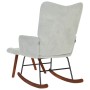 Mecedora con taburete de terciopelo gris claro by , Rocking chairs - Ref: Foro24-4016843, Price: 141,29 €, Discount: %