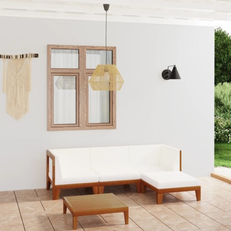 Gartenmöbel- und Kissenset 5-teilig aus massivem Akazienholz von vidaXL, Gartensets - Ref: Foro24-3058108, Preis: 586,15 €, R...