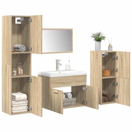 Juego de muebles de baño 5 pzas madera ingeniería roble Sonoma von , Badezimmermöbel - Ref: Foro24-3325021, Preis: 290,88 €, ...