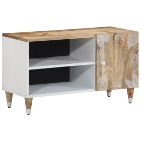 Mueble de TV madera maciza de mango 80x31,5x46 cm de , Almacenamiento para CD y DVD - Ref: Foro24-4018679, Precio: 70,12 €, D...