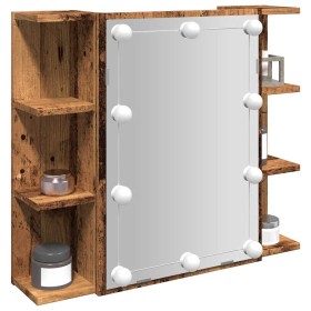 Mueble con espejo y LED madera vieja 70x16,5x60 cm von , Badezimmerwaschtische - Ref: Foro24-857003, Preis: 100,43 €, Rabatt: %