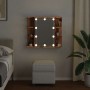 Mueble con espejo y LED madera vieja 70x16,5x60 cm de , Tocadores de baño - Ref: Foro24-857003, Precio: 100,77 €
