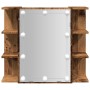 Mueble con espejo y LED madera vieja 70x16,5x60 cm de , Tocadores de baño - Ref: Foro24-857003, Precio: 100,77 €