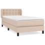 Cama box spring con colchón cuero sintético capuchino 90x200 cm