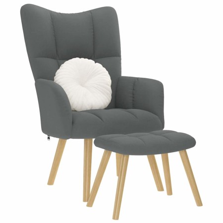 Sillón de relax con taburete tela gris oscuro de , Sillones - Ref: Foro24-4016779, Precio: 127,26 €, Descuento: %