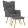 Sillón de relax con taburete tela gris oscuro de , Sillones - Ref: Foro24-4016779, Precio: 127,26 €, Descuento: %