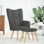 Sillón de relax con taburete tela gris oscuro de , Sillones - Ref: Foro24-4016779, Precio: 127,26 €, Descuento: %