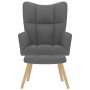 Sillón de relax con taburete tela gris oscuro de , Sillones - Ref: Foro24-4016779, Precio: 127,26 €, Descuento: %