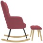 Sillón mecedora con taburete tela rojo tinto by , Rocking chairs - Ref: Foro24-4016803, Price: 145,73 €, Discount: %