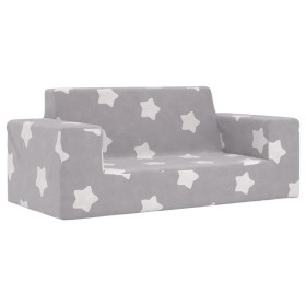 Sofá infantil de 2 plazas gris claro con estrellas felpa suave von , Baby- und Kleinkindmöbel - Ref: Foro24-4104778, Preis: 4...
