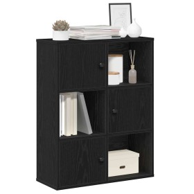 Librería de madera contrachapada roble negro 60x24x76,5 cm de , Librerías y estanterías - Ref: Foro24-860383, Precio: 66,76 €...