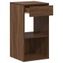 Mesilla de noche con cajón roble marrón 35x34x66,5 cm by , Nightstands - Ref: Foro24-858725, Price: 53,71 €, Discount: %
