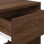 Mesilla de noche con cajón roble marrón 35x34x66,5 cm de , Mesitas de noche - Ref: Foro24-858725, Precio: 53,71 €