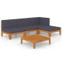 Gartenmöbel- und Kissenset 5-teilig aus massivem Akazienholz von vidaXL, Gartensets - Ref: Foro24-3058107, Preis: 598,47 €, R...