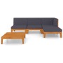 Gartenmöbel- und Kissenset 5-teilig aus massivem Akazienholz von vidaXL, Gartensets - Ref: Foro24-3058107, Preis: 598,47 €, R...