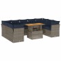 Set de sofás de jardín y cojines 10 pzas ratán sintético gris by , Garden sets - Ref: Foro24-3326973, Price: 769,56 €, Discou...