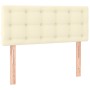 Cama box spring con colchón cuero sintético crema 100x200 cm