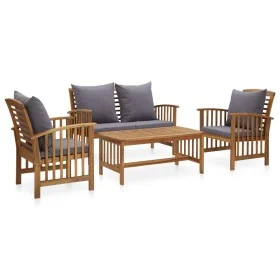4-piece garden furniture set with solid acacia wood cushions by vidaXL, Garden sets - Ref: Foro24-3057979, Price: 445,23 €, D...