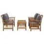 4-piece garden furniture set with solid acacia wood cushions by vidaXL, Garden sets - Ref: Foro24-3057979, Price: 445,24 €, D...