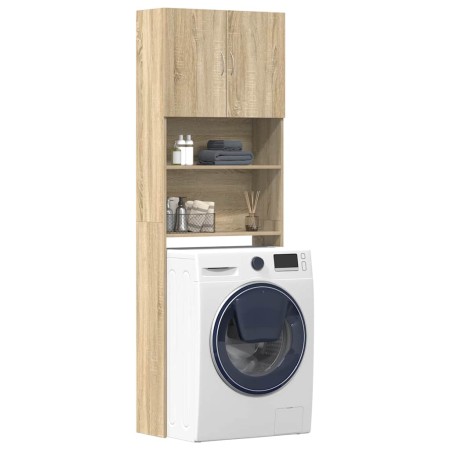 Armario de lavadora madera ingeniería roble Sonoma 64x24x190 cm von , Zubehör für Waschmaschinen und Trockner - Ref: Foro24-8...
