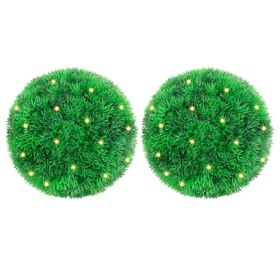 Bolas de boj artificial con luces LED 2 unidades 22 cm von , Künstliche Flora - Ref: Foro24-3335905, Preis: 36,53 €, Rabatt: %