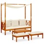Solid acacia wood garden bench with table and footrest. by vidaXL, garden benches - Ref: Foro24-3058008, Price: 444,90 €, Dis...