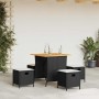 Set de muebles jardín 5 pzas con cojines ratán sintético negro by , Garden sets - Ref: Foro24-365420, Price: 227,83 €, Discou...